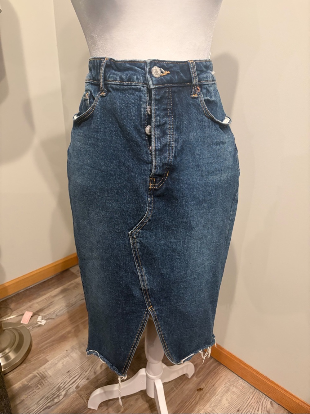 Old Navy Dark Blue High-Rise Denim Skirt